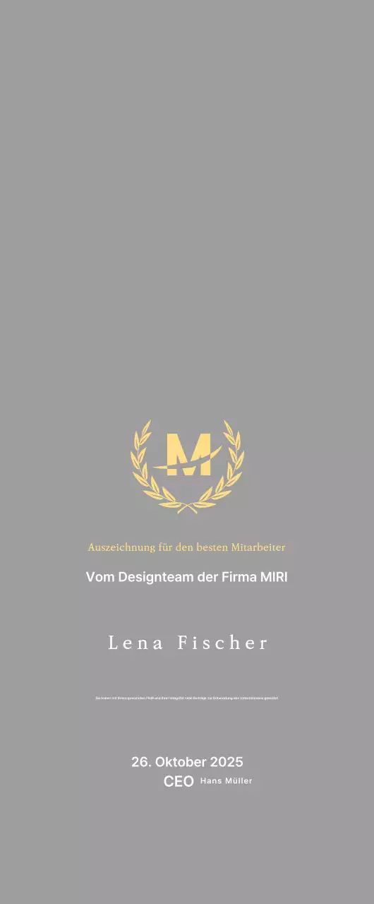 Gepflegte Listungstafel mit Lorbeeren