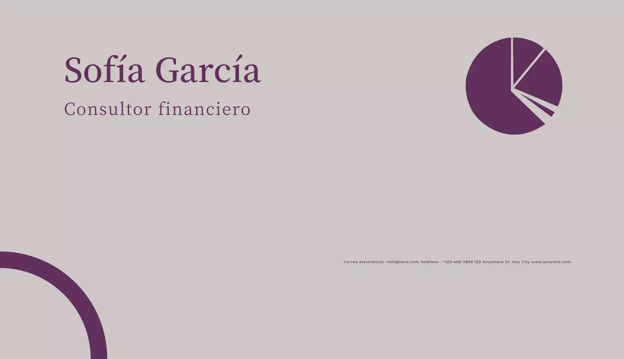 tarjeta financiera profesional morada