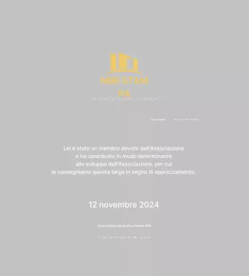 Targa di apprezzamento in oro Neat