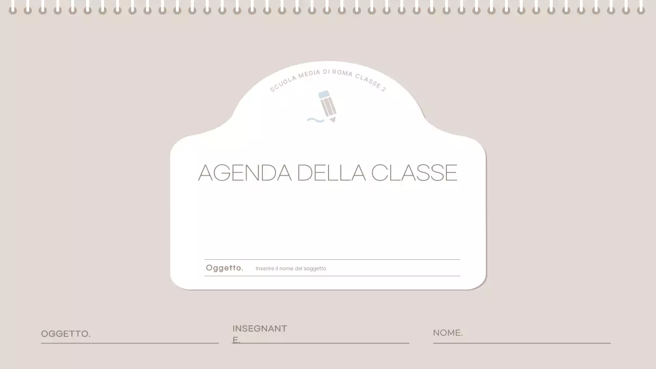 agenda di classe minimalista beige