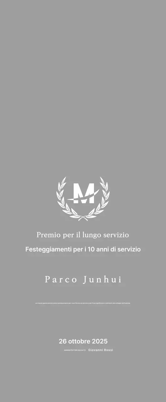 Targa d'iscrizione ordinata con allori