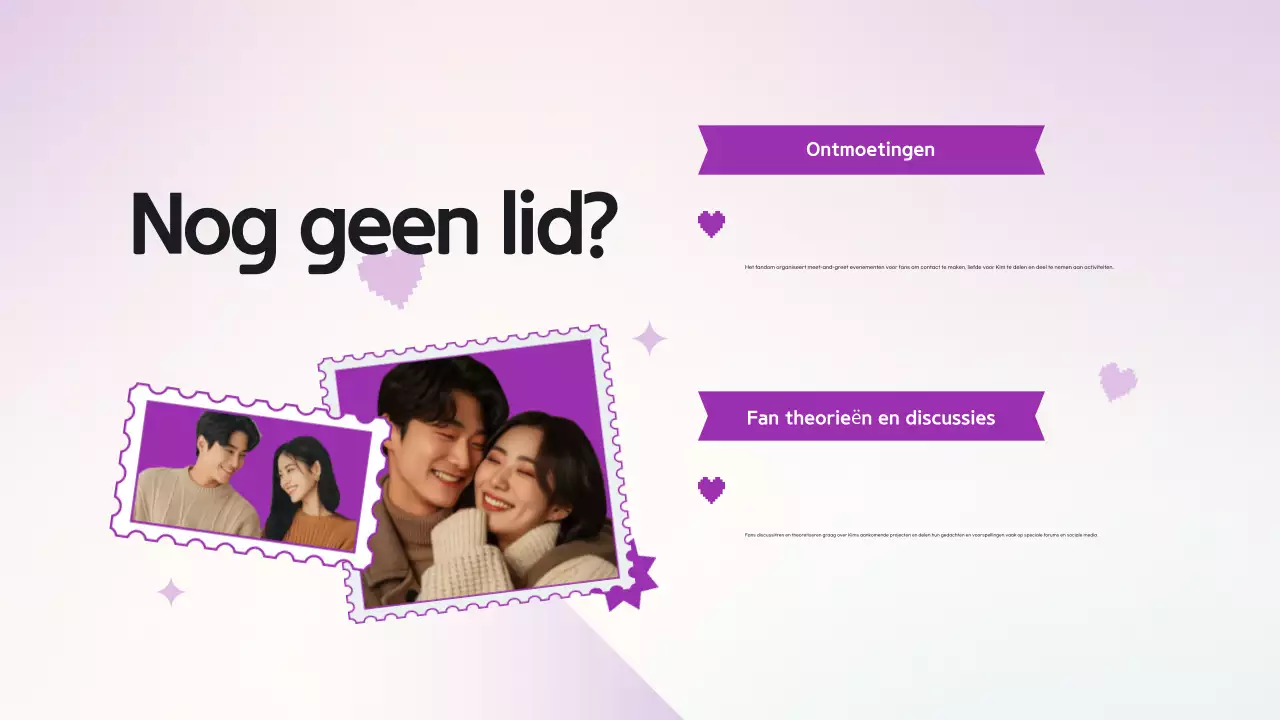Paars Modern K-Drama Pitch Deck Presentatie