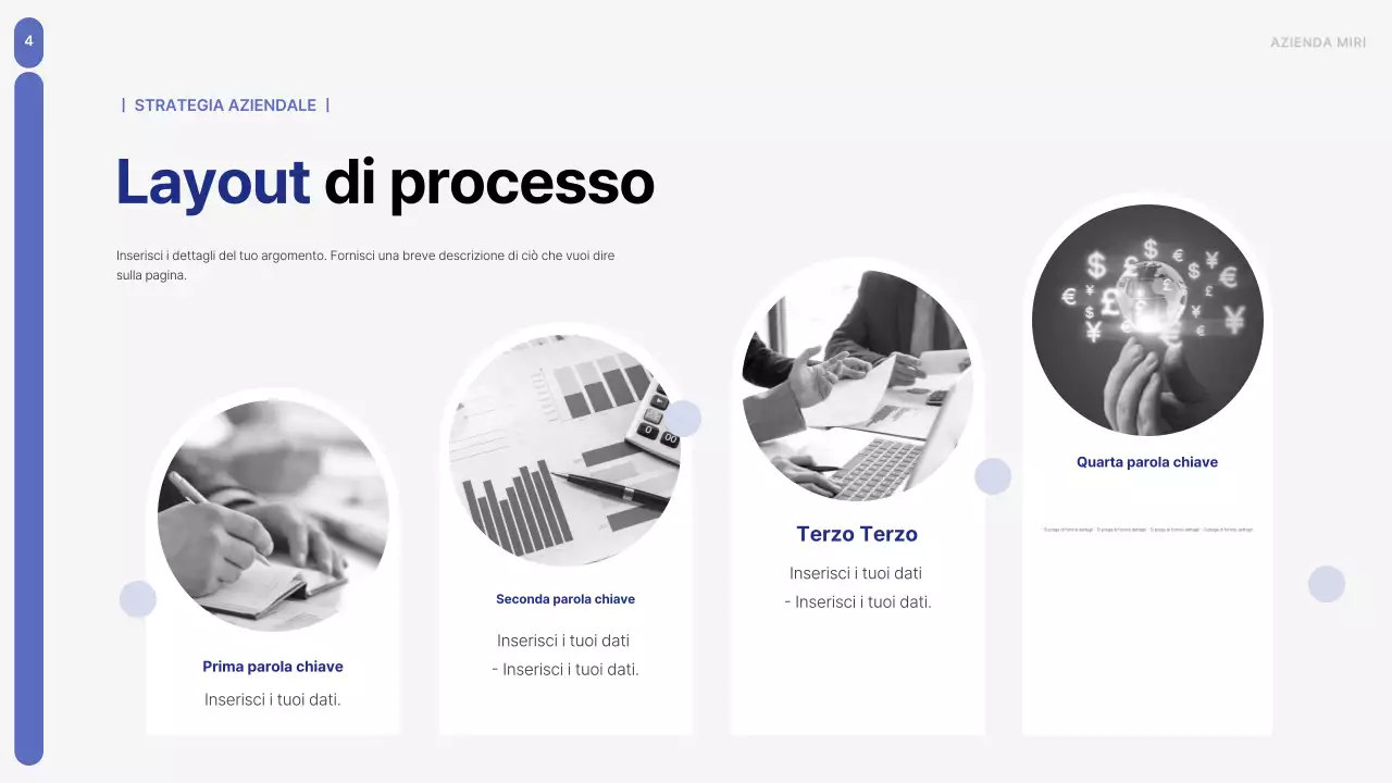 Un semplice business plan in blu e grigio
