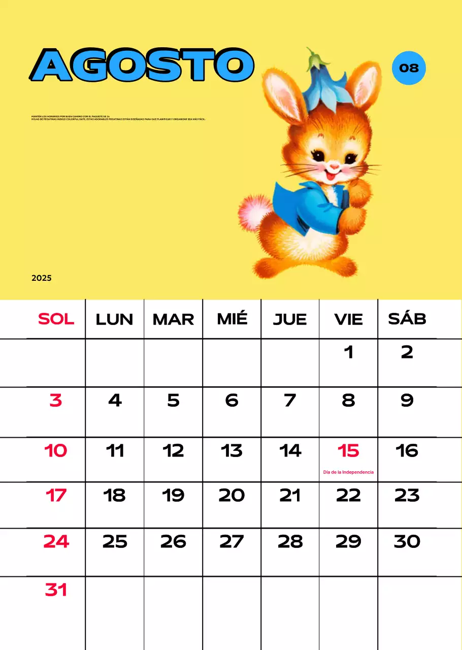 Coloridos calendarios con diversas ilustraciones retro