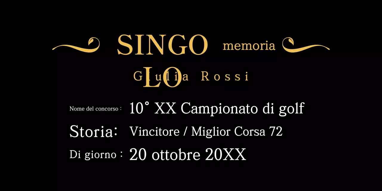 Targa da golf Gold Classic