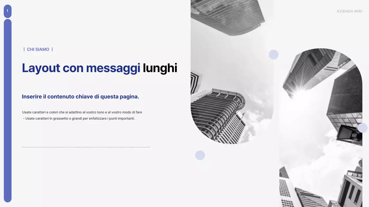 Un semplice business plan in blu e grigio