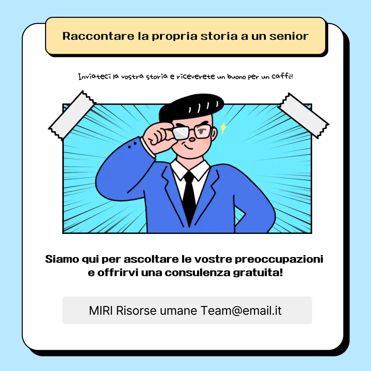 Tweet gag cartoon di colore azzurro