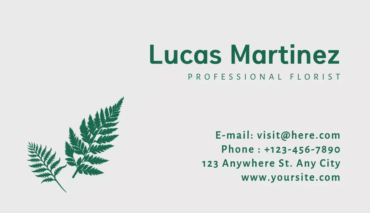 Green Botanical Florist Business Card