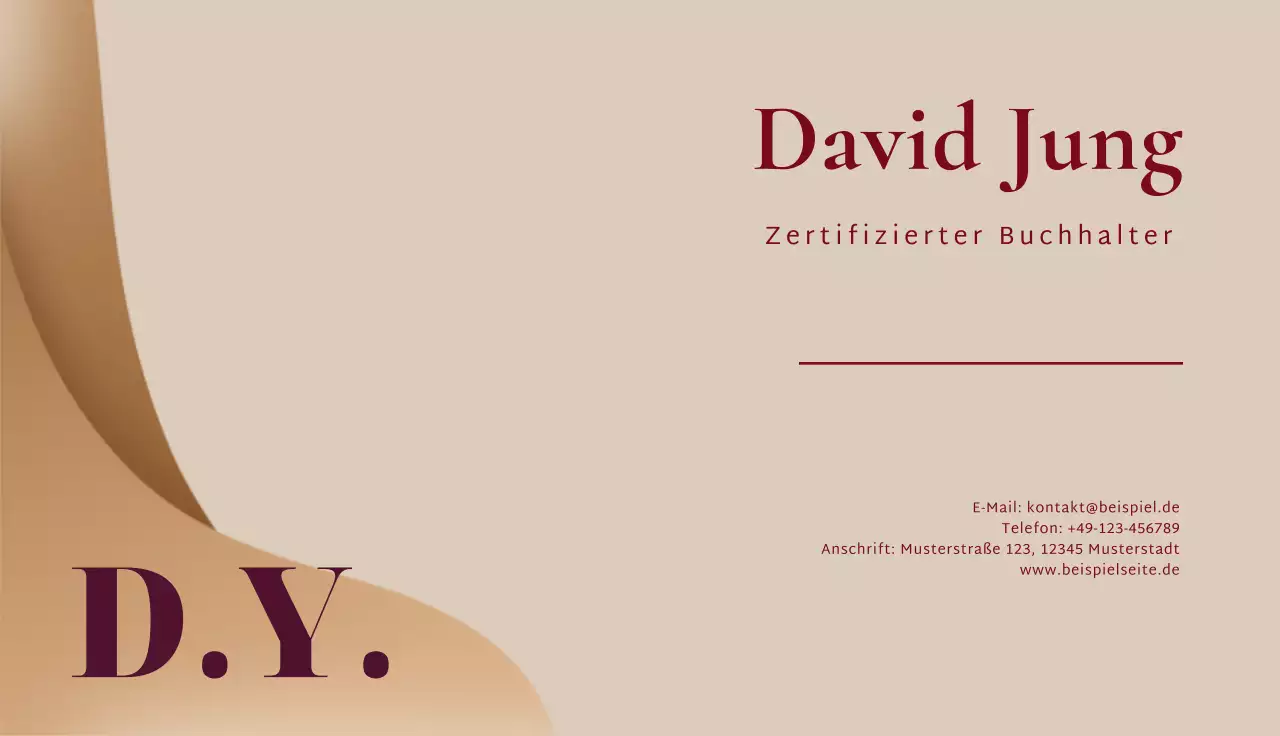 beige elegante Visitenkarte