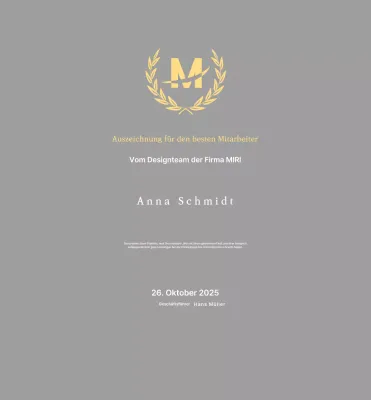 Gepflegte Listungstafel mit Lorbeeren