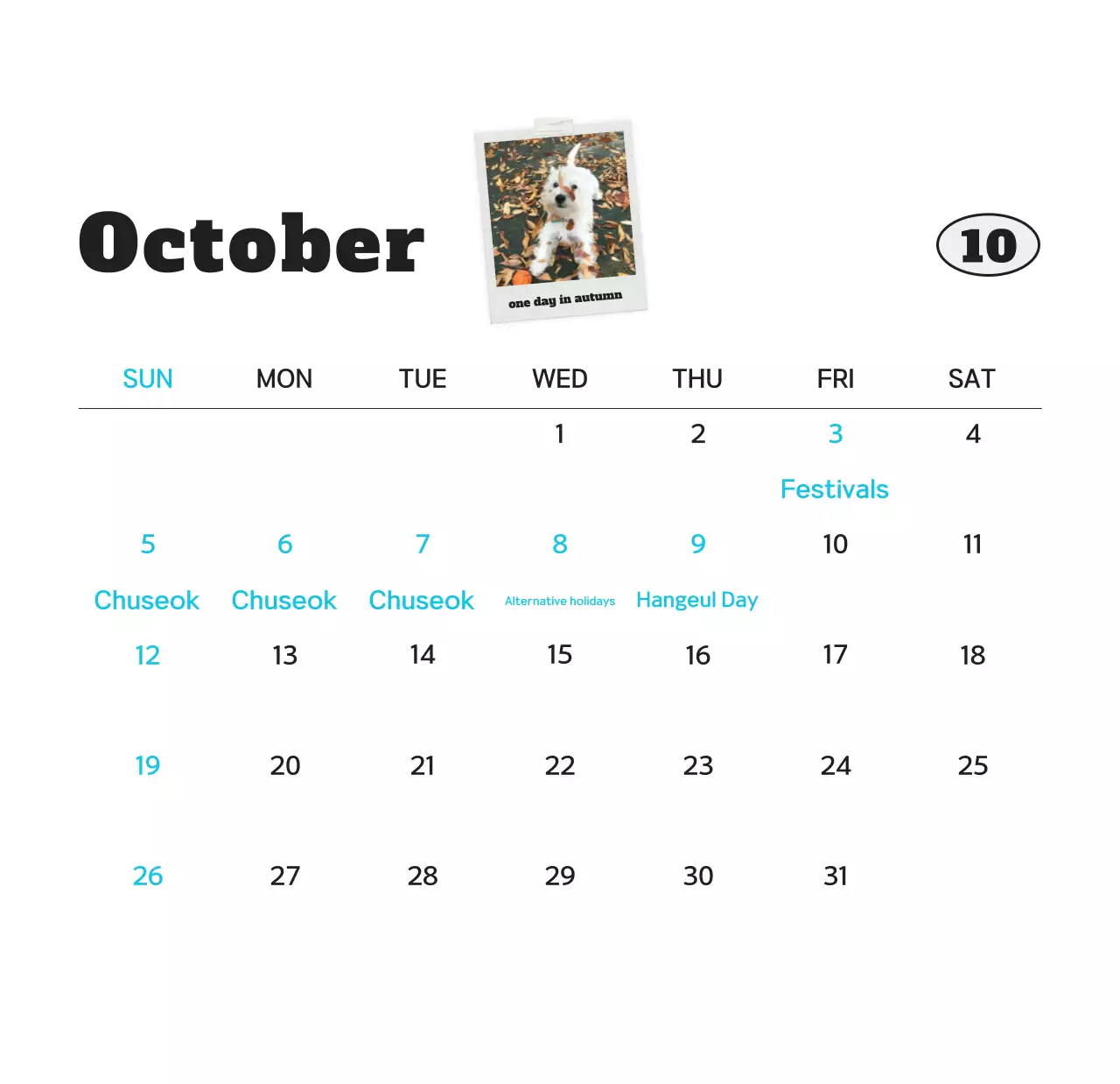 Kalender foto hewan peliharaan putih bersih