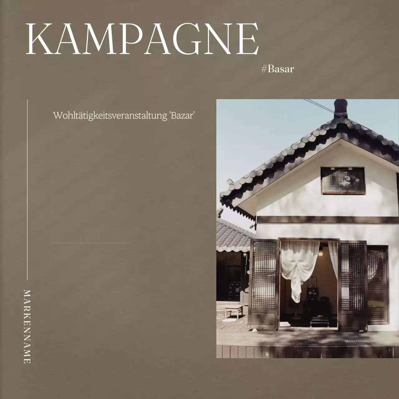 Werbung für eine moderne Herbstmarke in Braun