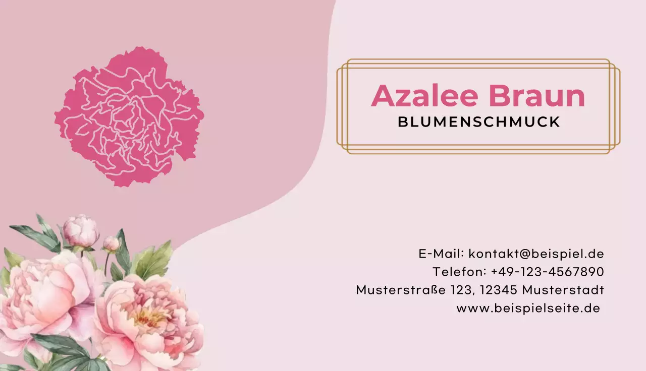 rosa elegante florale Visitenkarte
