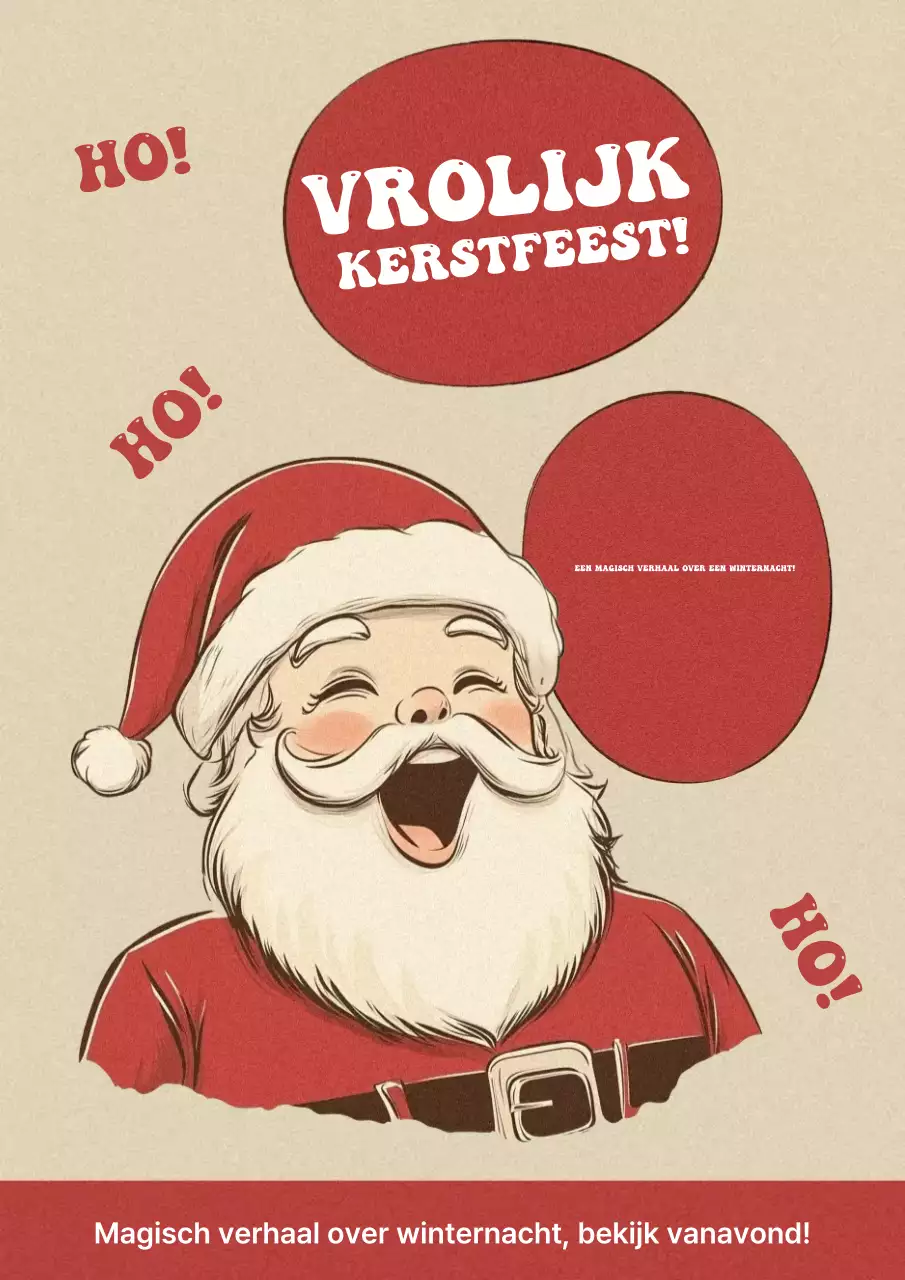 Beige Vintage kerstkaart