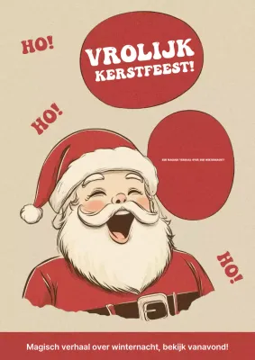 Beige Vintage kerstkaart