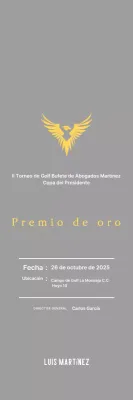 Bonita placa de torneo de golf con un águila