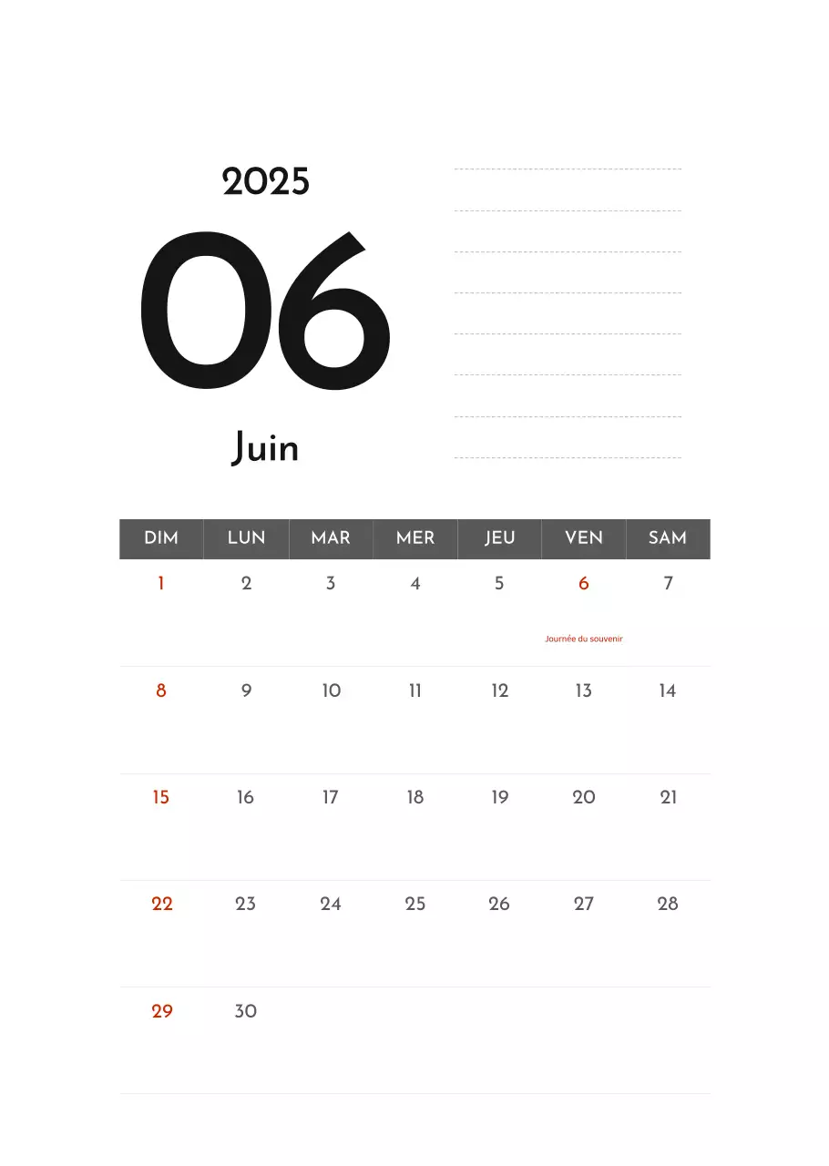 Calendrier d'entreprise simple et gris