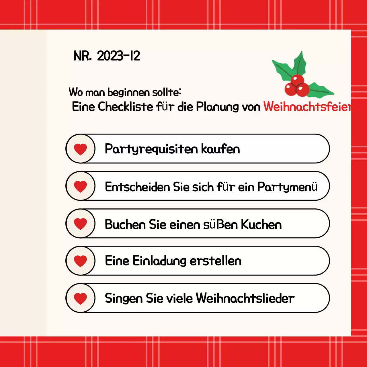 Red Neat Planung von Weihnachtsfeiern