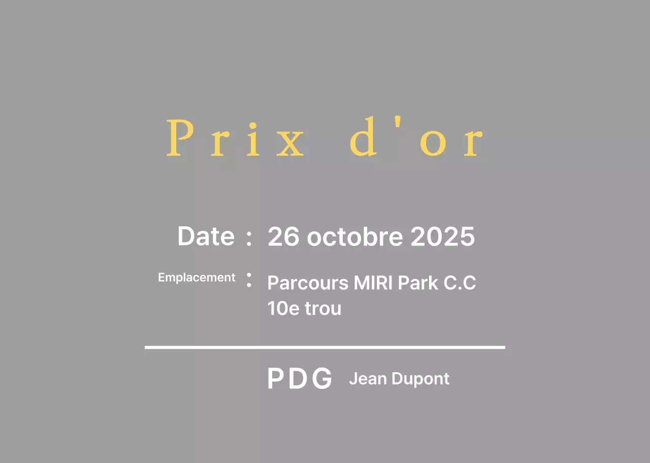 Plaques d'événement par défaut