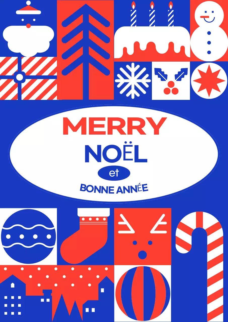 Carte de Noël Blue Pop
