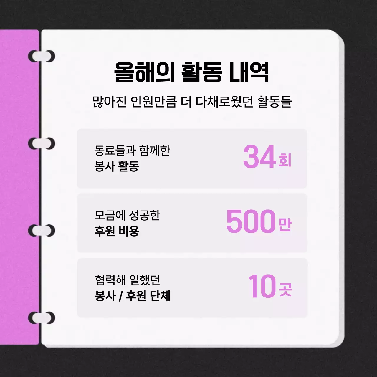 연보라 심플 기록 다이어리