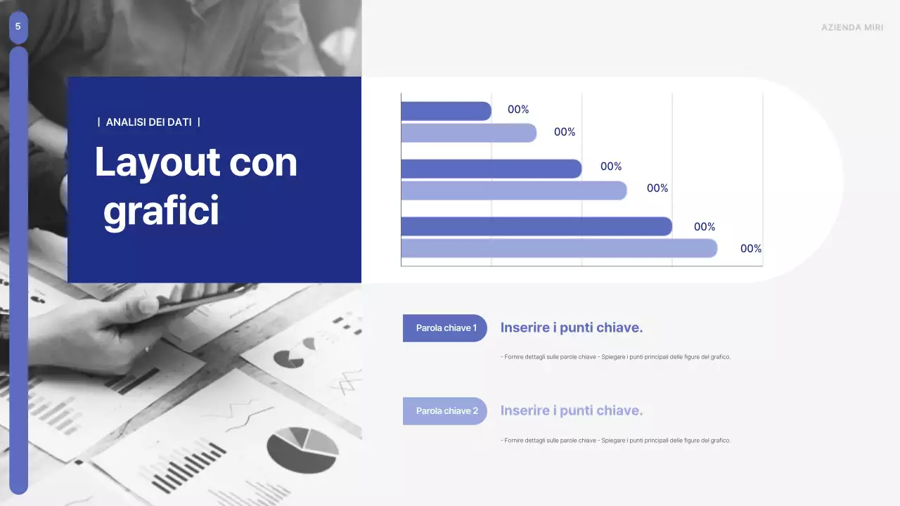 Un semplice business plan in blu e grigio