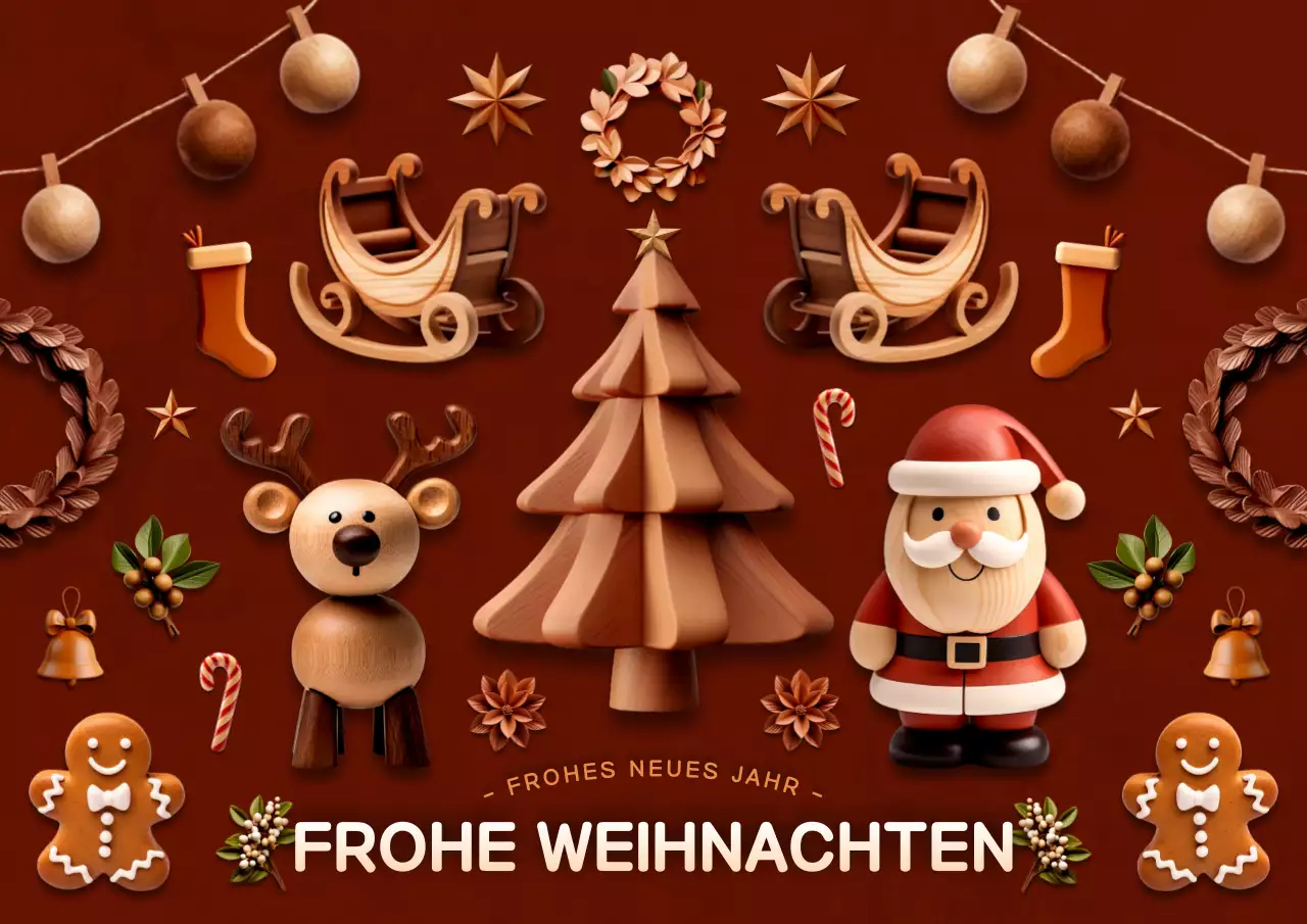 Brown Vintage Weihnachtsfeierlichkeiten