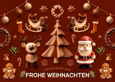 Brown Vintage Weihnachtsfeierlichkeiten