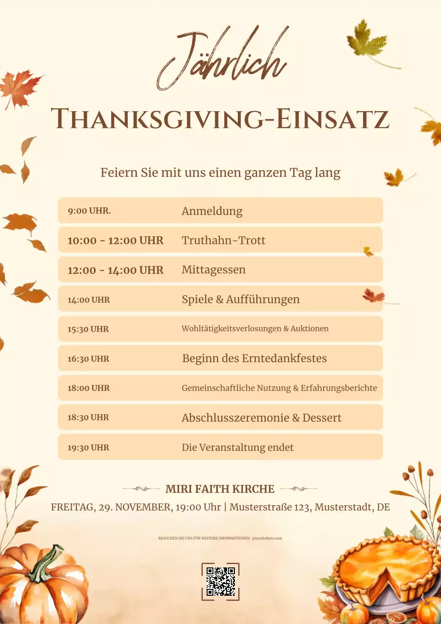 warmer herbst jährlicher thanksgiving-einsatz