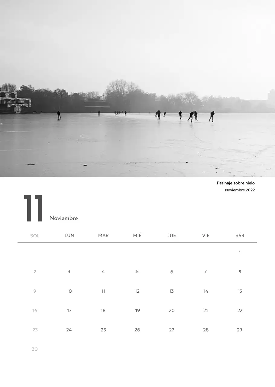 Un calendario fotográfico con un toque limpio y urbano