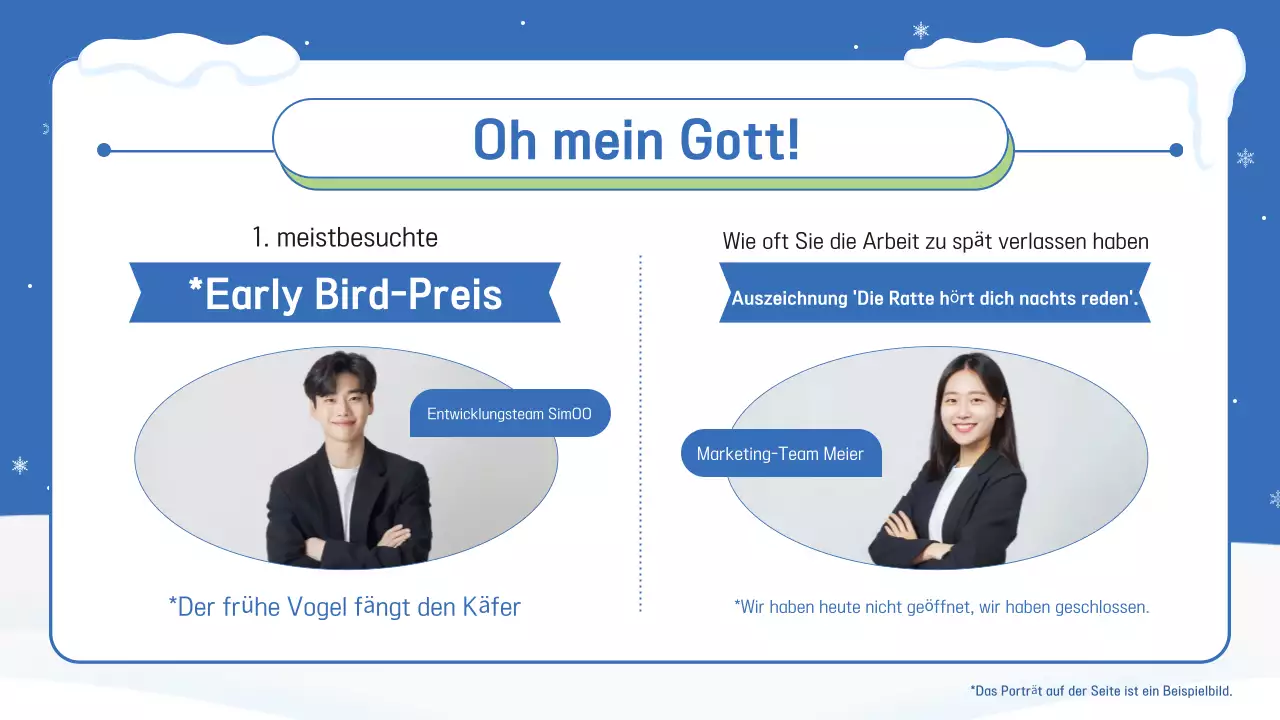 Eine blau-rosa Veranstaltungsankündigung zum Jahresende