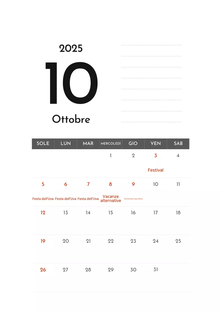 Calendario aziendale semplice grigio