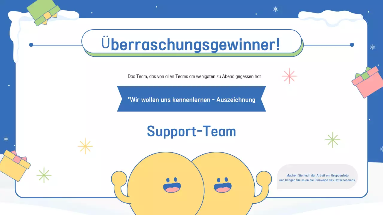 Eine blau-rosa Veranstaltungsankündigung zum Jahresende