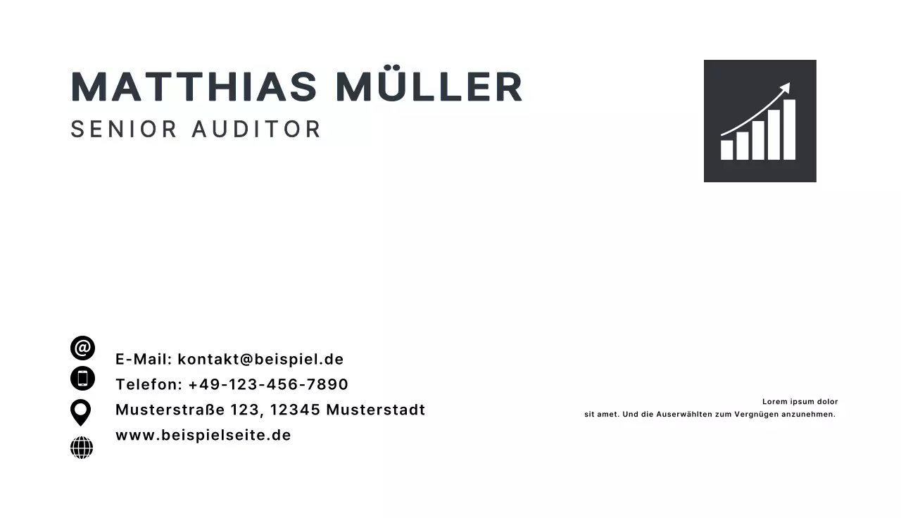 weiße minimalistische Visitenkarte