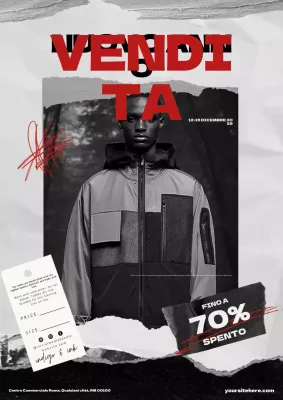 annuncio di vendita moderno rosso