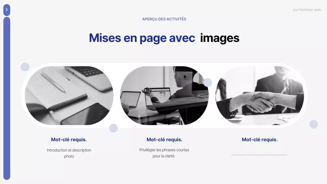 Un plan d'affaires simple en bleu et gris