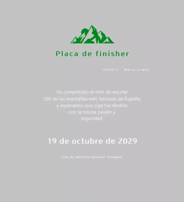 Placa Simple Montañismo Verde