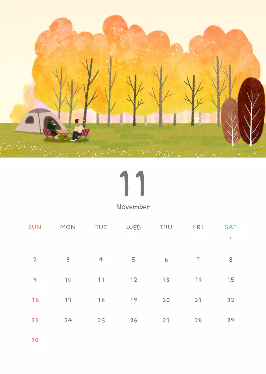Kalender lucu dengan ilustrasi yang menggemaskan