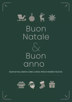 Biglietto di Natale semplice color kaki