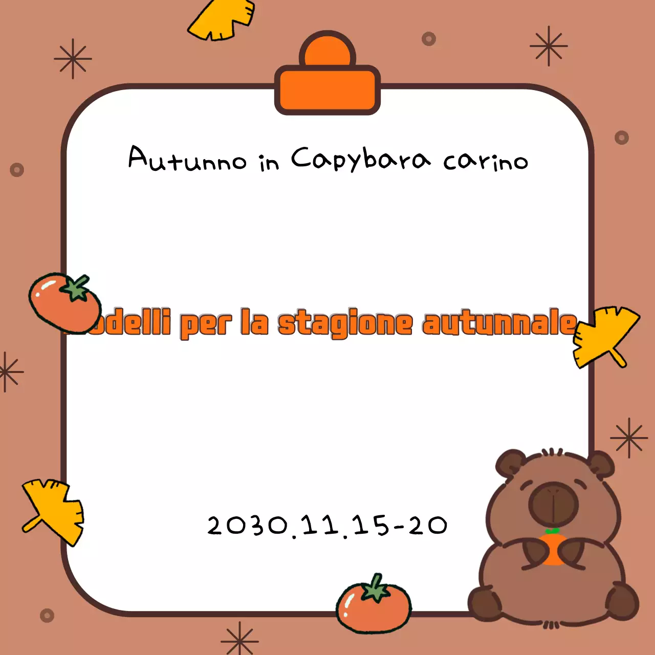 Copertura autunnale in marrone e arancione