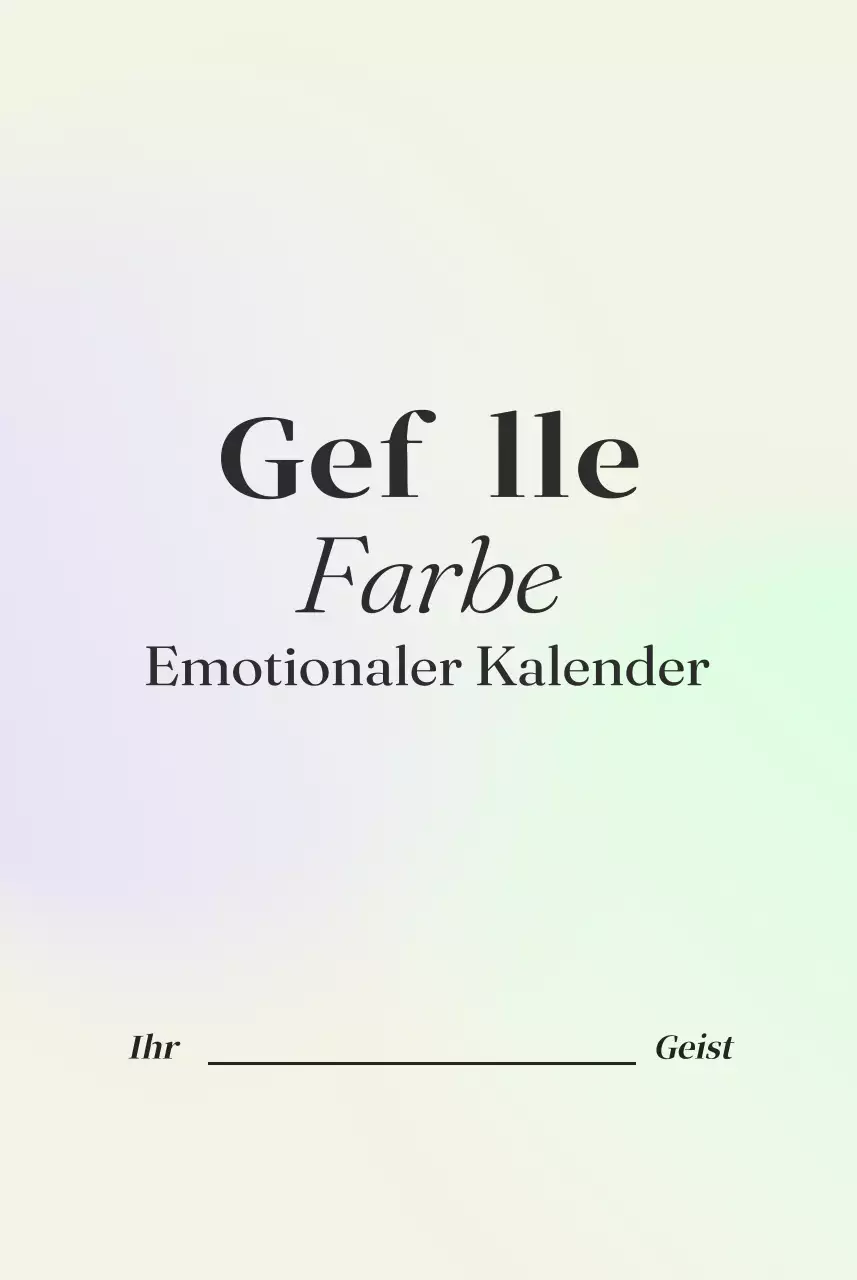 Minimalistischer Kalender mit Farbverlauf