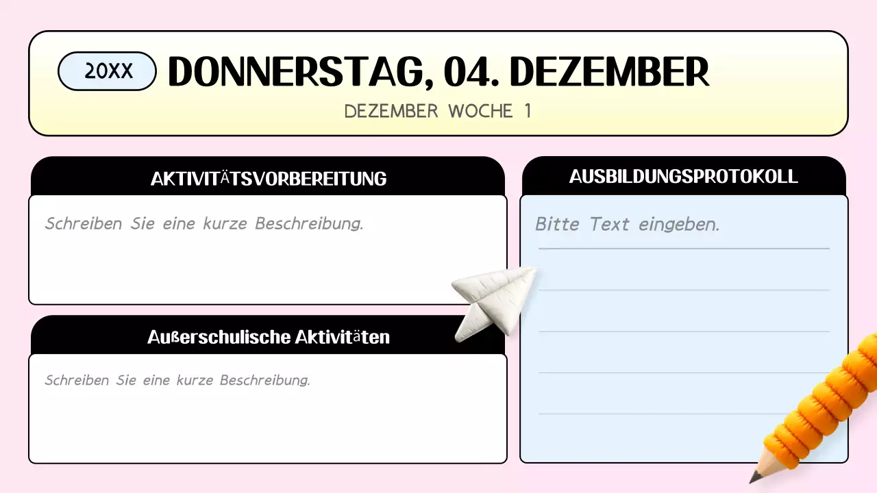 rosa trendy Klasse Agenda Planer