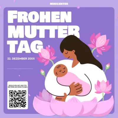 lila ästhetische Muttertagsanzeige