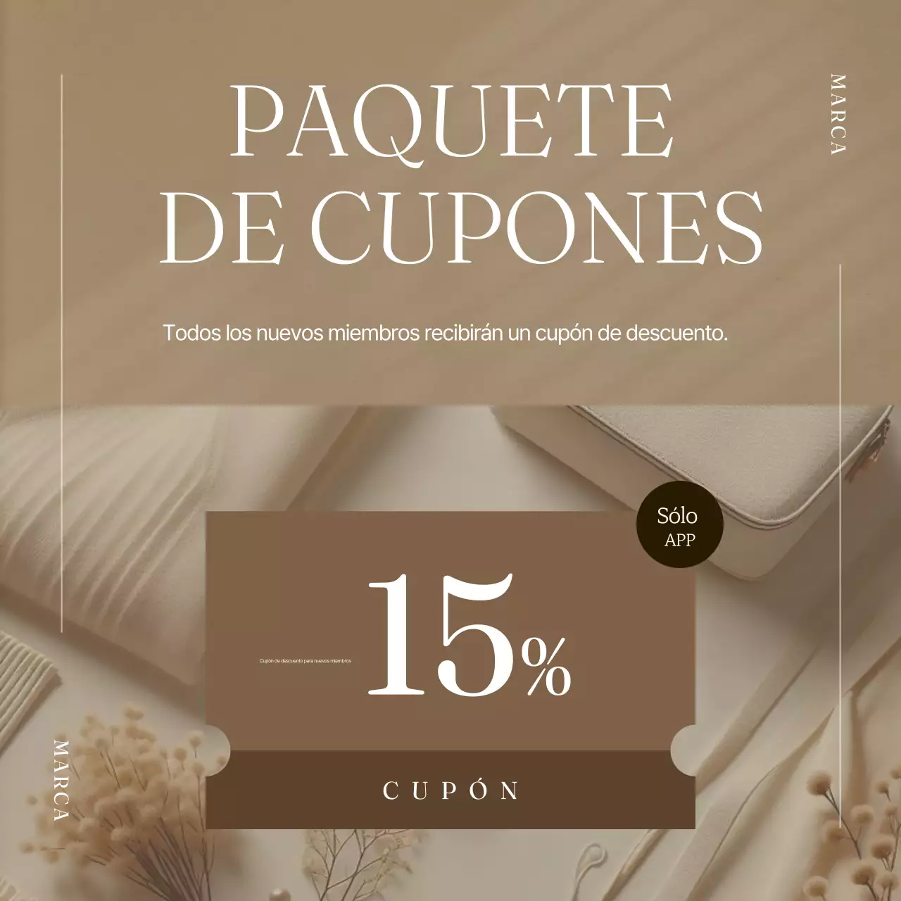 Promocione una marca moderna de otoño en marrón