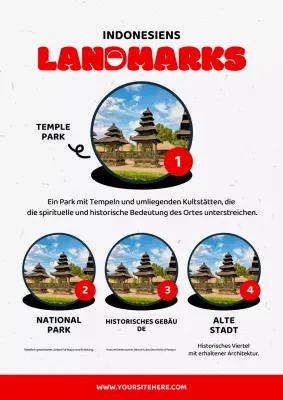 red modern indonesia landmark guide