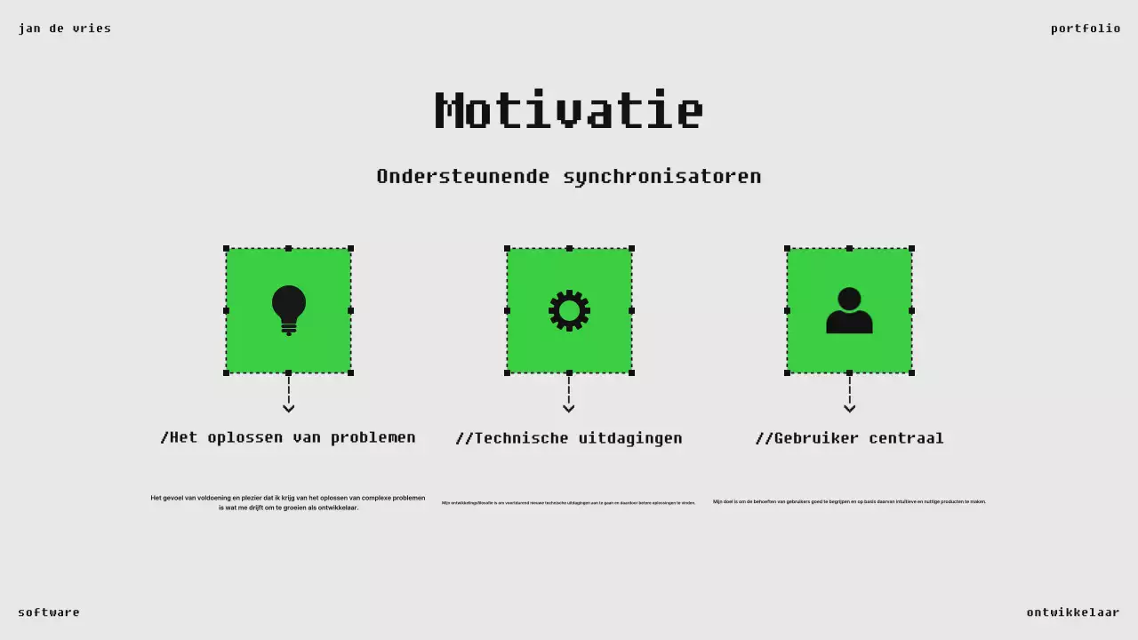 Zwarte moderne softwareportfolio