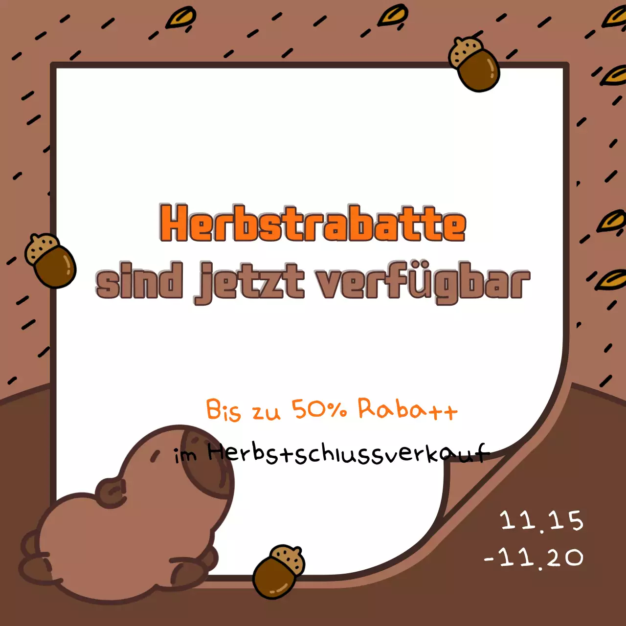 Herbstliches Gewand in Braun- und Orangetönen