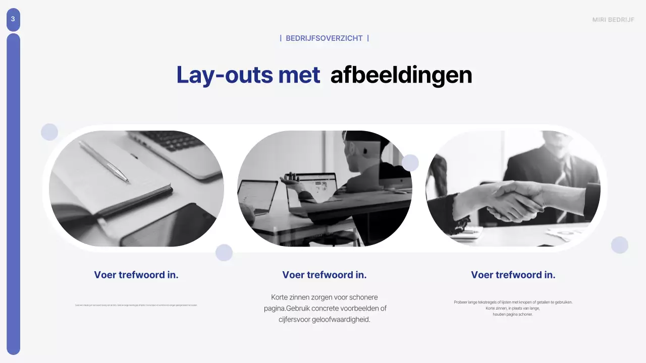 Een eenvoudig bedrijfsplan in blauw en grijs