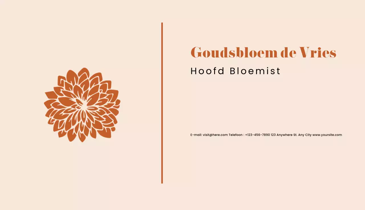 beige elegant bloemen visitekaartje