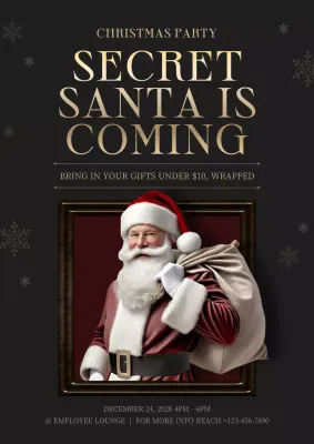 Black Classic Christmas Announcement Poster